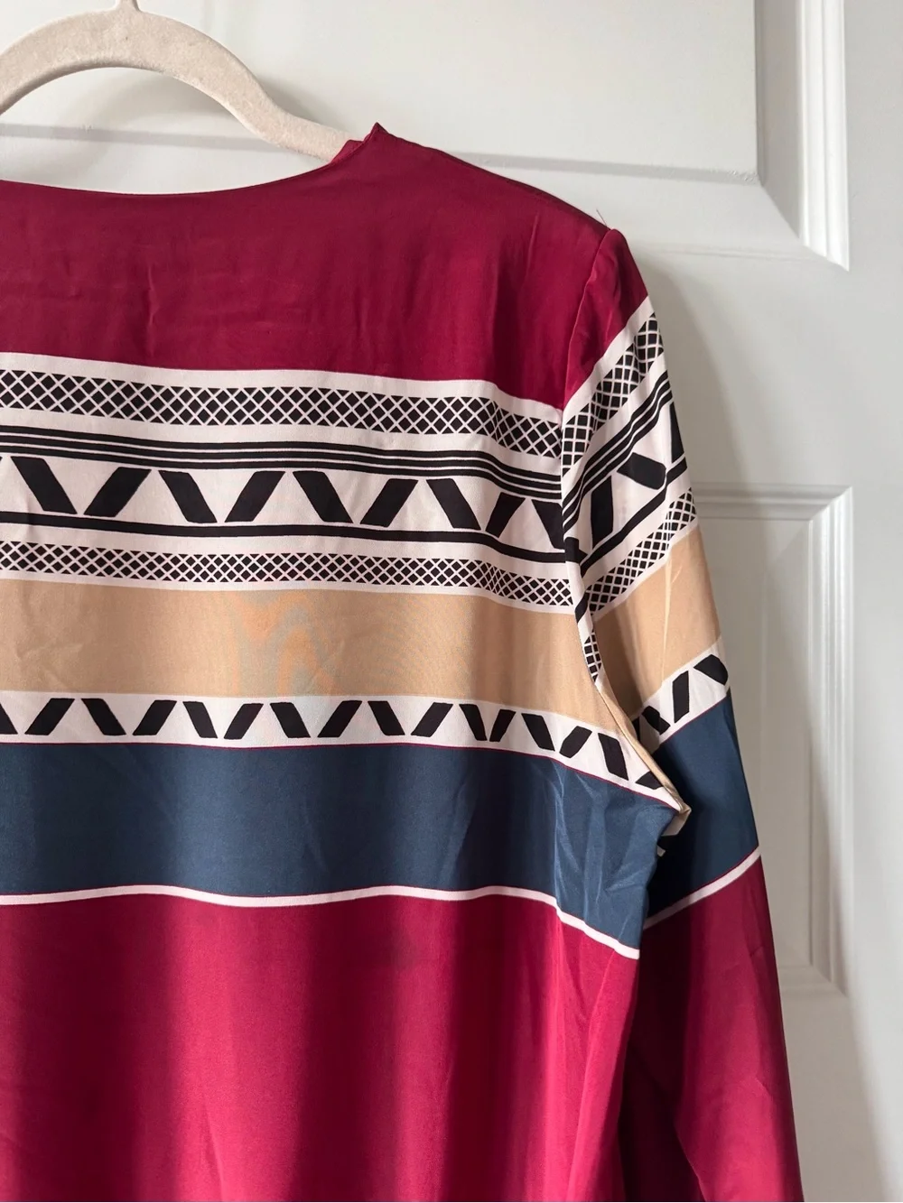 Vintage Liz Claiborne Blouse Women’s 14 Geometric Colorblock Long Sleeve